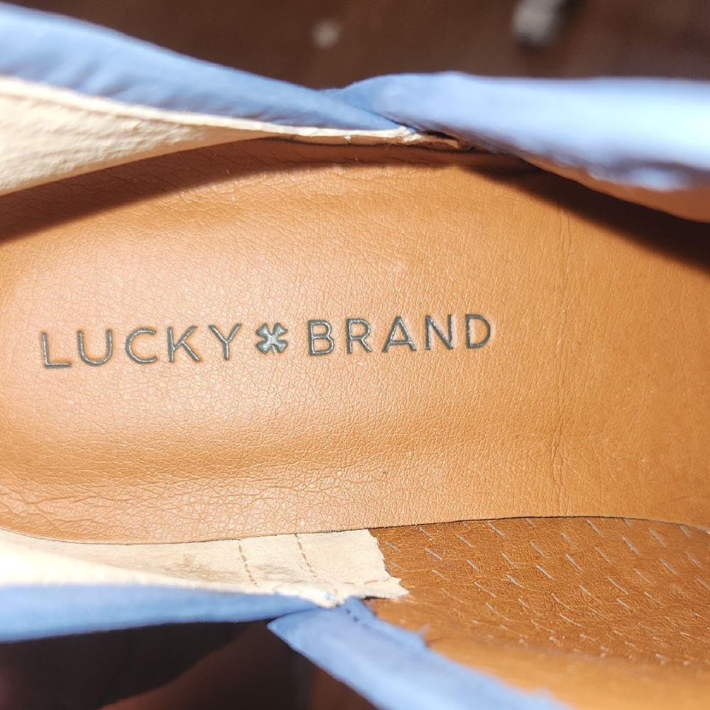 Lucky Brand Blue Ankle Booties with Perforated Design - Picture 2 of 4